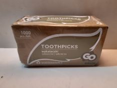 RRP £5.99 GoDan 1000 PCS Individually-Wrapped Bamboo Wooden Cocktail Toothpicks. Use as