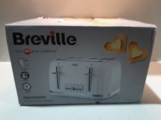 RRP £34.99 Breville VTT470 Impressions 4-Slice Toaster with High-Lift and Wide Slots