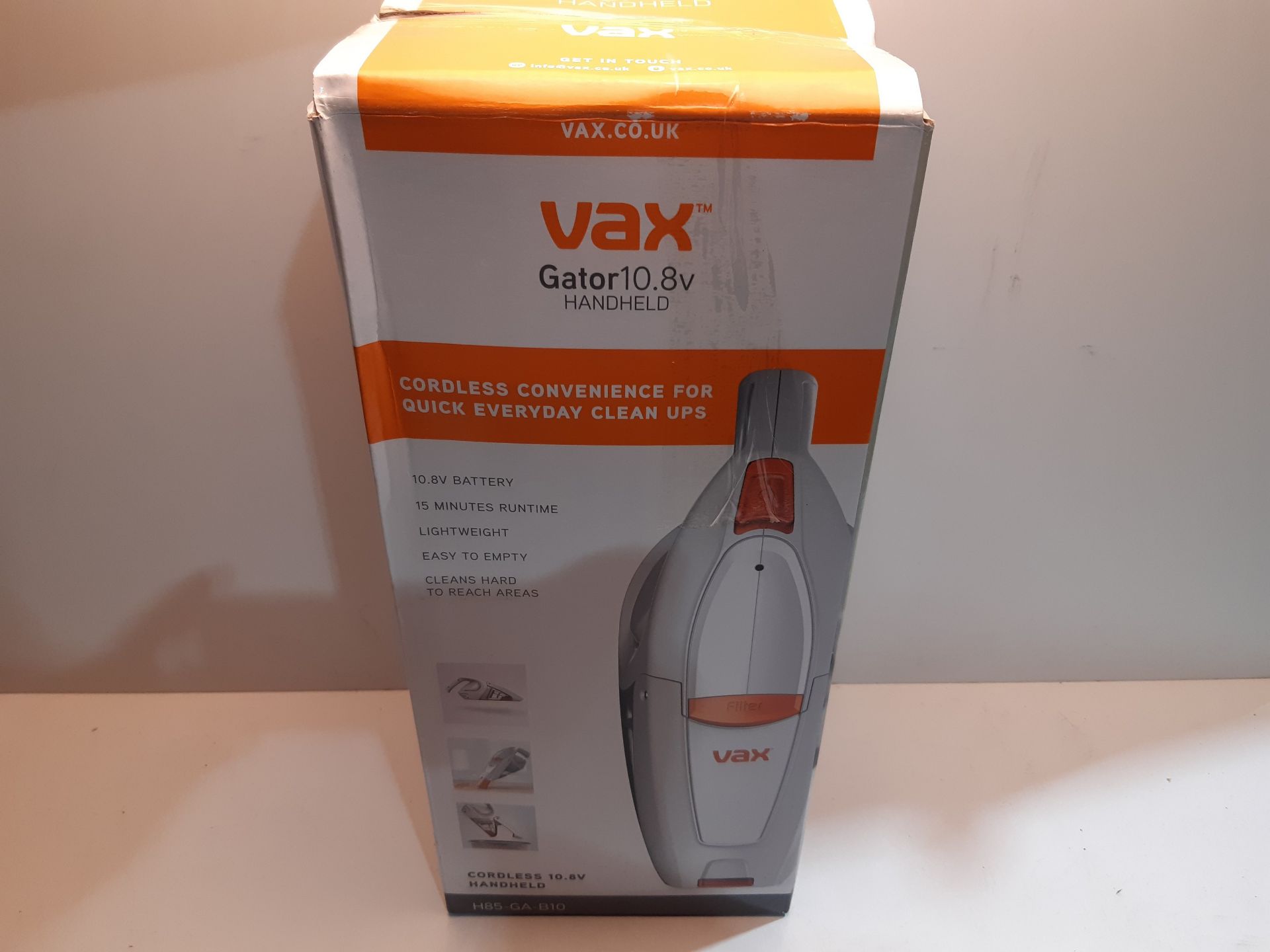 RRP £39.99 Vax H85-GA-B10 Handheld Vacuum, White and Orange
