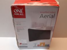 RRP £14.99 One For All Amplified Indoor Curved Aerial SV9420- Black