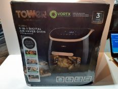 RRP £99.99 Tower T17039RGB Vortx 5-in-1 Digital Air Fryer Oven with Rapid Air Circulation