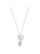 Ladies Martick Butterfly and Heart Pendant Necklace, Silver RRP £32Condition ReportBRAND NEW BOXED