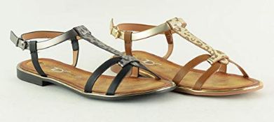 BRAND NEW BOXED The Divine Factory Women's LYLAS Ankle Strap Sandals, Brown (Camel 008), 6.5 UK
