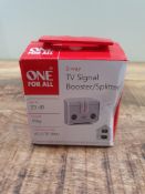 RRP £10.99 One For All Signal Booster/Splitter for TV