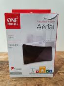 RRP £14.49 One For All Amplified Indoor Curved Aerial SV9420- Black