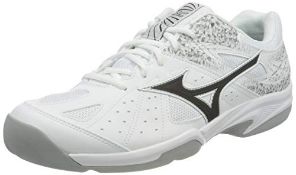 BRAND NEW BOXED Mizuno Unisex Break Shot 2 CS Tennis Shoe, White/Black/White, 6 UK RRP £70