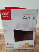 RRP £14.49 One For All Amplified Indoor Curved Aerial SV9420- Black