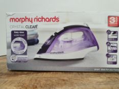 RRP £24.99 Morphy Richards 300301 Steam Iron Crystal Clear Water Tank, 2400 W, Amethyst