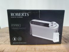 Roberts Radio R9993 Portable 3-Band LW/MW/FM Battery Radio with Headphone Socket -