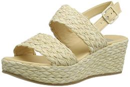 BRAND NEW BOXED Bensimon Women's Sandale S Compensees Ankle Strap, White (Sable 0110), 5 UK RRP £