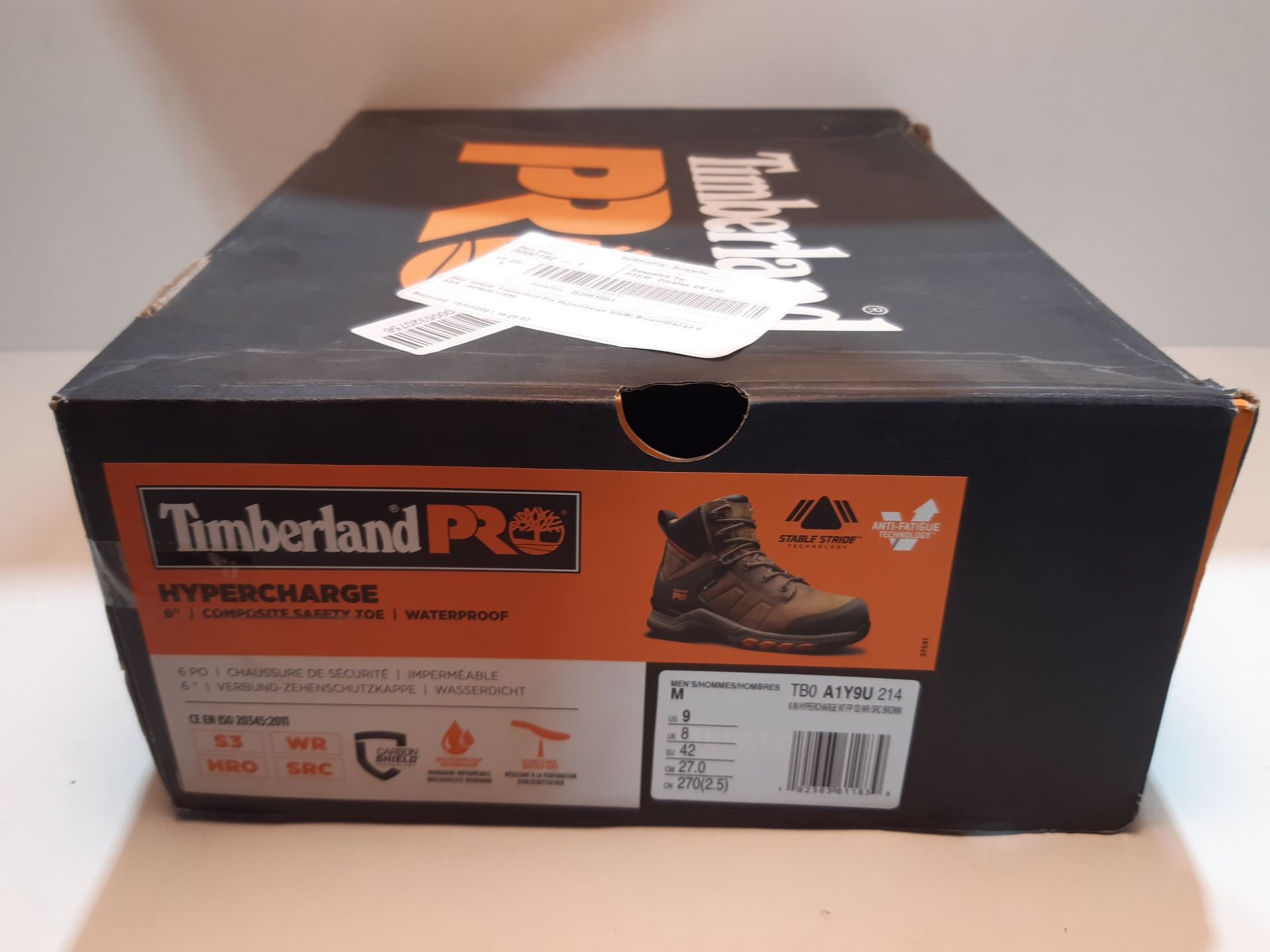 RRP £145.80 Timberland Pro Hypercharge Wk/Bt Brown/Orange 8 - Image 2 of 2