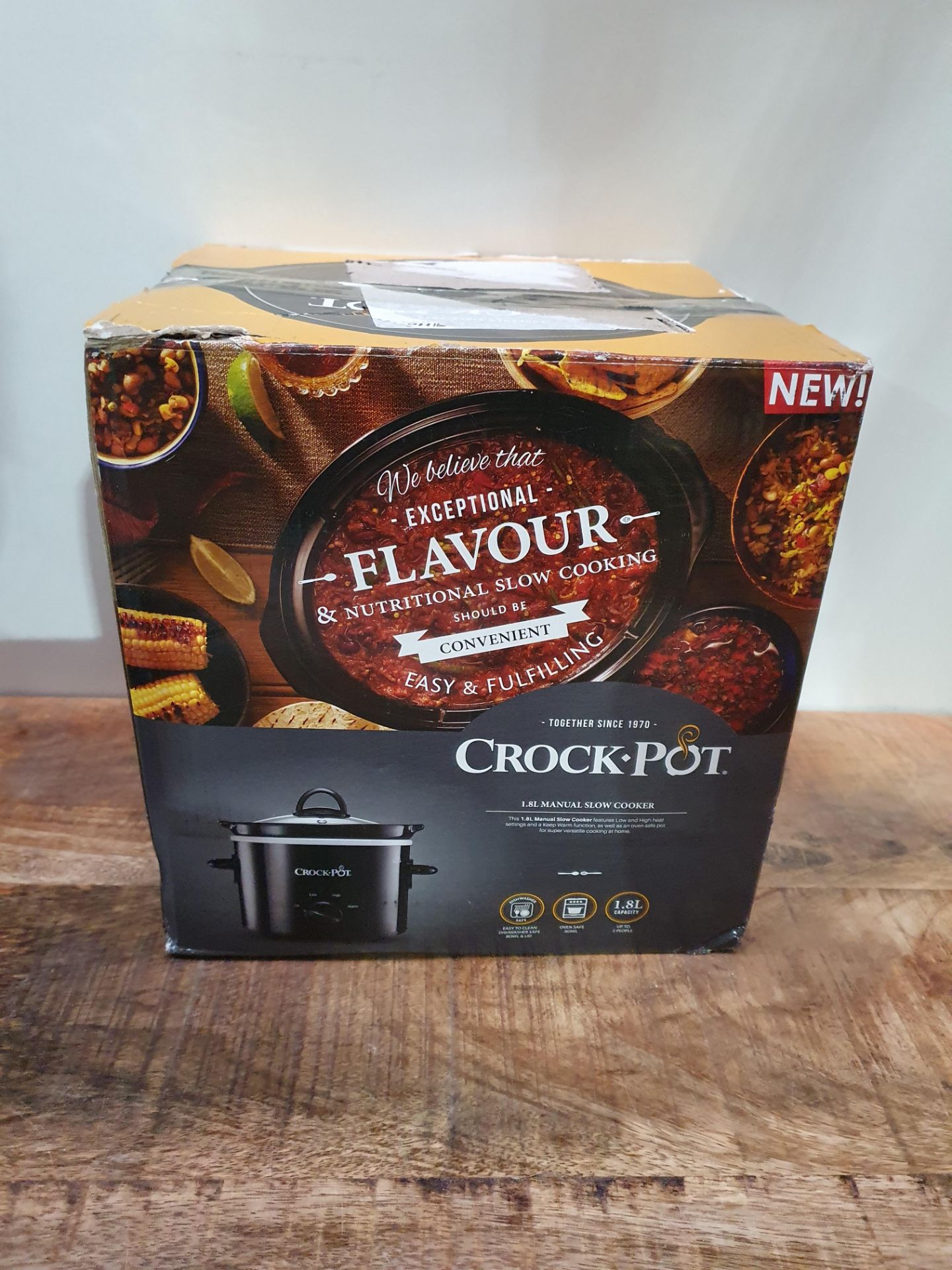 RRP £17.98 Crock-Pot Slow Cooker;Removable Easy-Clean Ceramic Bowl;1.8L Small Slow Cooker
