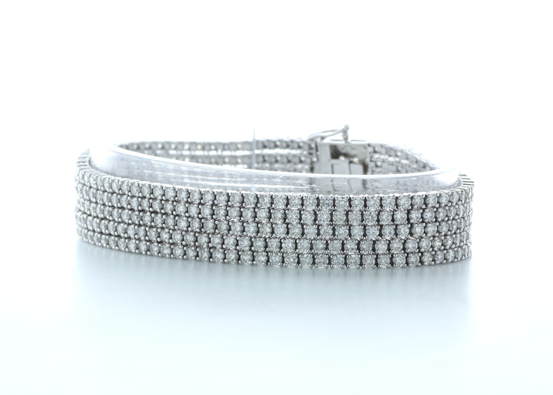 18ct White Gold Five Row Diamond Bracelet 11.73 Carats - Valued by IDI £58,000.00 - 18ct White