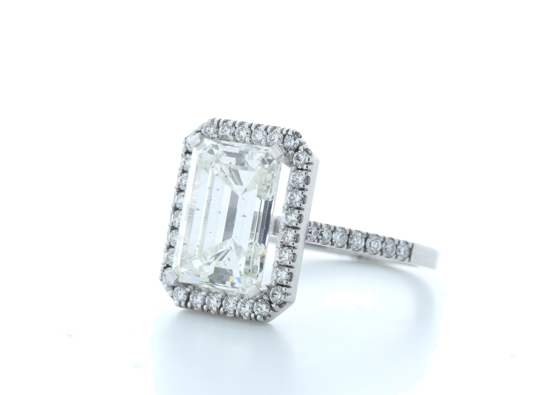 18ct White Gold Emerald Cut Halo Diamond Ring 5.85 Carats - Valued by IDI £290,000.00 - 18ct White - Image 2 of 5