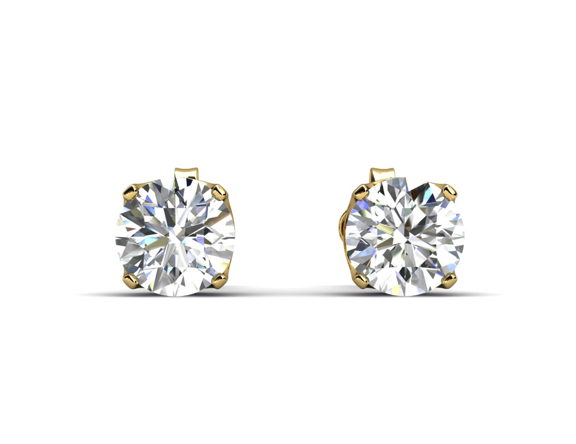 9ct Single Stone Four Claw Set Diamond Earring 0.10 Carats - Valued by GIE £523.00 - 9ct Single