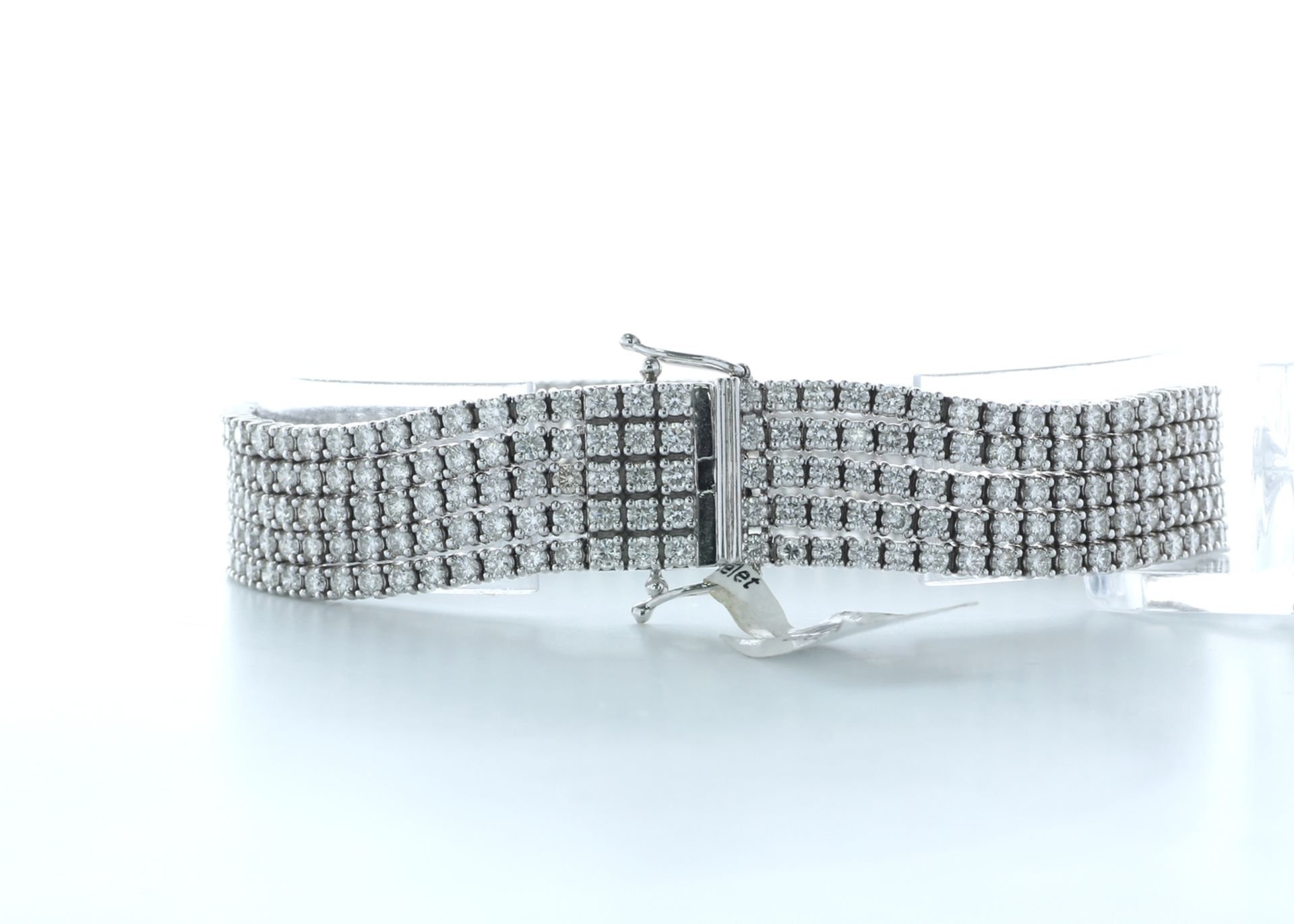 18ct White Gold Five Row Diamond Bracelet 11.73 Carats - Valued by IDI £58,000.00 - 18ct White - Image 2 of 4