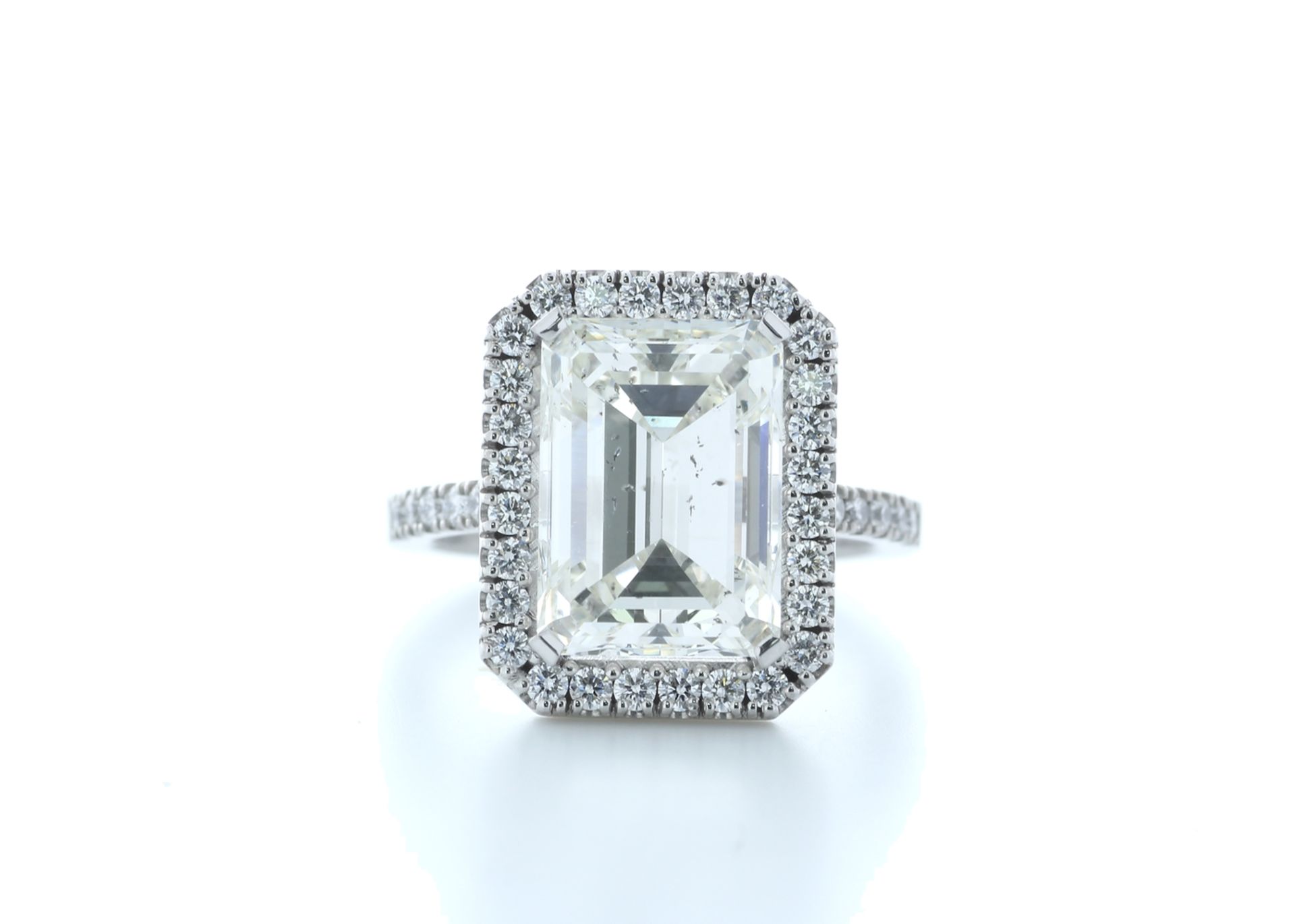 18ct White Gold Emerald Cut Halo Diamond Ring 5.85 Carats - Valued by IDI £290,000.00 - 18ct White