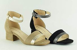 BRAND NEW The Divine Factory Women's Lamiss Ankle Strap Sandals, Black (Black 010), 6.5 UK RRP £