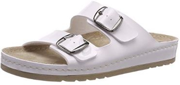 BRAND NEW Beck Women's Britt Open Back Slippers, White Weiss 01, 6.5 UK RRP £30Condition ReportBRAND