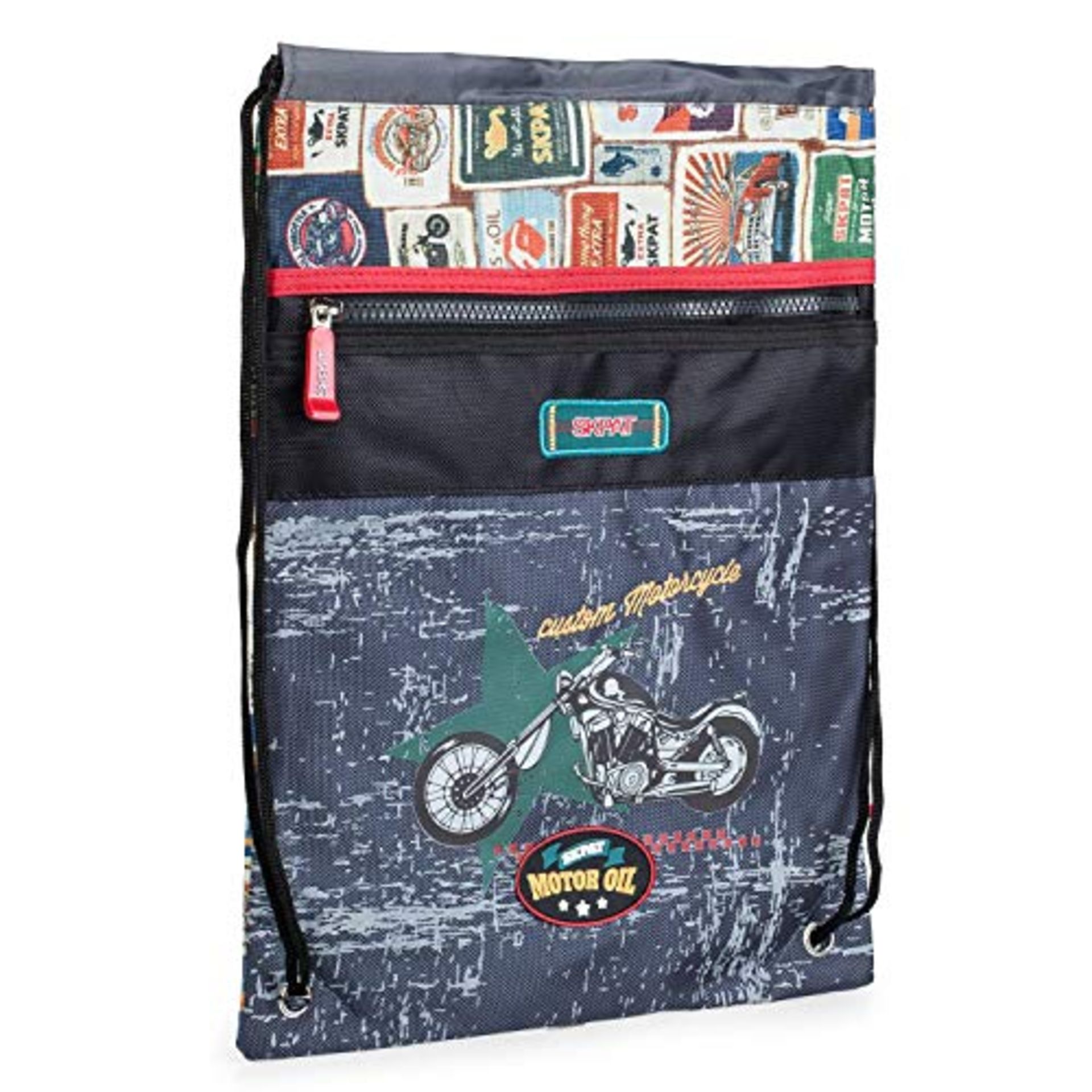 BRAND NEWSKPAT - Lunch Children Backpack. Drawstring Closure Bag. Multifunctional Gymsack. Zip