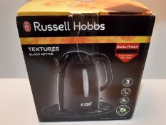 RRP £40.00 Russell Hobbs Textures Plastic Kettle 21271, 1.7 L, 3000 W - Black