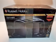 RRP £37.00 Russell Hobbs 21651 Textures 4-Slice Toaster 21651-Black, Plastic, Black