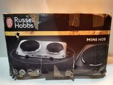 RRP £37.49 Russell Hobbs 2 Plate Mini Hot Plate Hob 15199, 1500 W - Stainless Steel