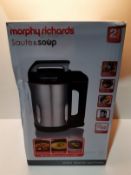 RRP £67.99 Morphy Richards Saute and Soup Maker 501014 Brushed Stainless Steel Soup Maker