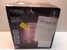 RRP £32.69 Tower T10040BP Glass Kettle with LED Blue Light