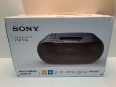 RRP £59.00 Sony CFDS70B.CEK Classic CD and Tape Boombox with Radio - Black