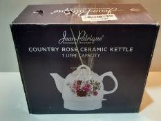 RRP £34.99 Jean-Patrique Country Rose Electric Cordless Ceramic Kettle