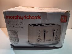 RRP £54.99 Morphy Richards Vector 4 Slice Toaster 248132 Cream