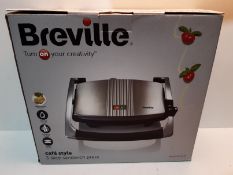 RRP £29.99 Breville Sandwich/Panini Press and Toastie Maker, Stainless Steel [VST025]