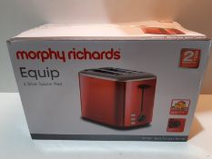 RRP £27.99 Morphy Richards 222066 Red Equip 2 Slice Stainless Steel Toaster, 800 W, Red