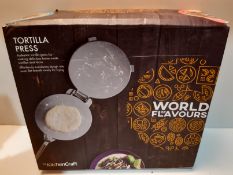 RRP £23.96 KitchenCraft World of Flavours Mexican Tortilla Press in Gift Box
