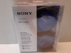 RRP £12.99 Sony MDRZX310L.AE Foldable Headphones - Metallic Blue