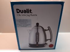 RRP £84.99 Dualit Lite Kettle - 1.5L Jug Kettle - Polished with Gloss Red Trim