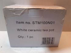 RRP £14.99 Swan STM100N01 White Ceramic Pot Teasmade/Tea Maker Jug, 600ml