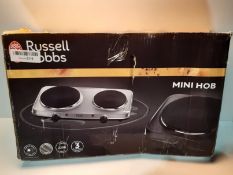RRP £37.69 Russell Hobbs 2 Plate Mini Hot Plate Hob 15199, 1500 W - Stainless Steel