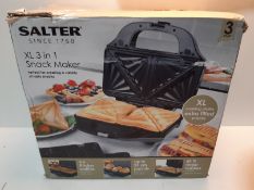 RRP £33.94 Salter EK2143 Deep Fill 3-in-1 Snack Maker with Interchangeable Waffle