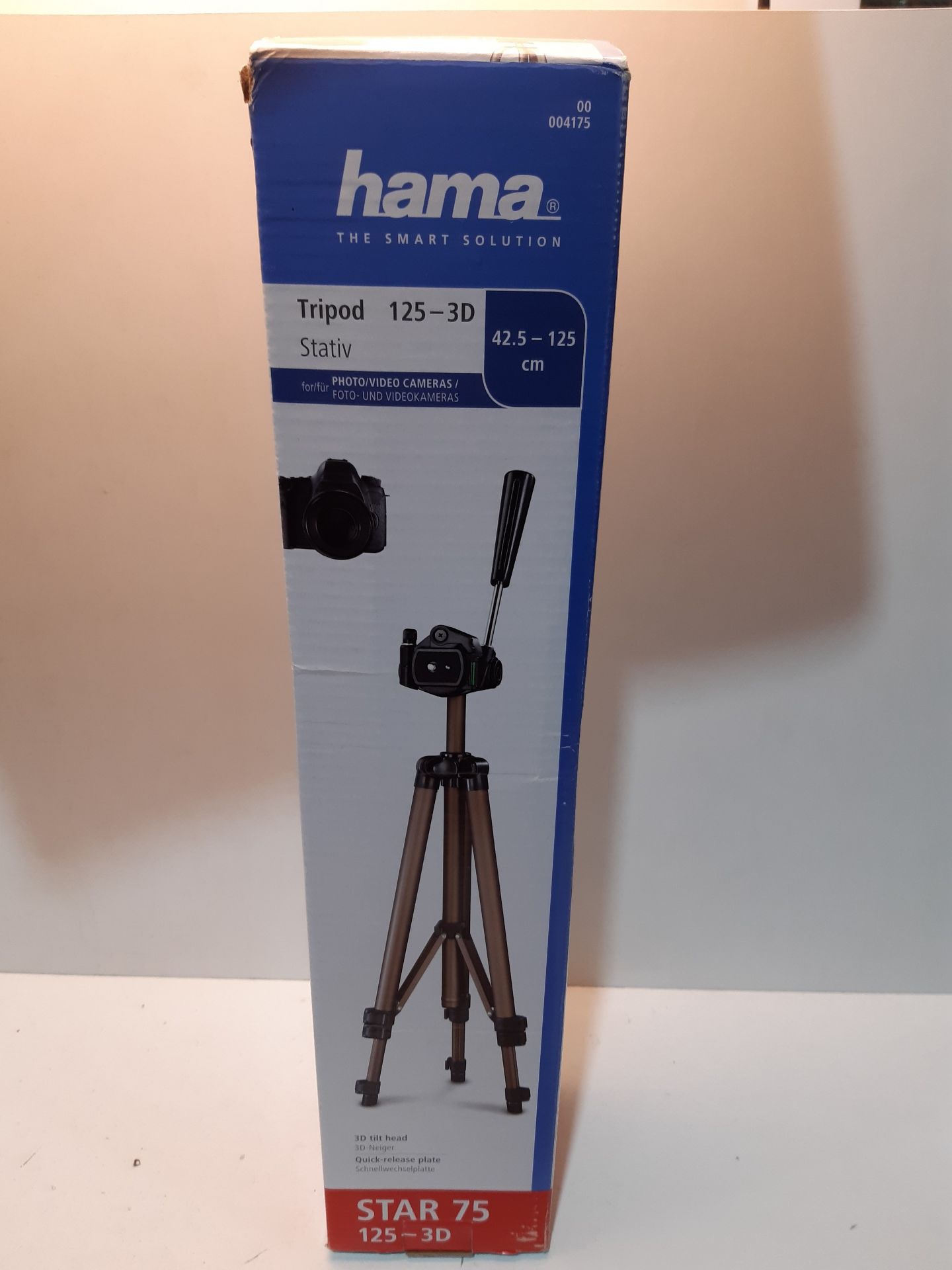 RRP £13.98 Hama 4175;Star 75 Camera Tripod;Up to 125cm;Incl. Carrying Bag;Black