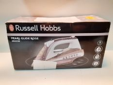 RRP £29.75 Russell Hobbs Pearl Glide Steam Iron with Pearl Infused Ceramic Soleplate