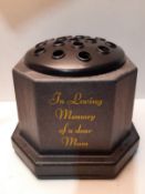 RRP £21.29 INERRA Memorial Grave Vase Black with Black Lid