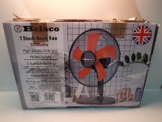 RRP £23.66 Belaco 12inch Table Fan Desk Fan with 3 Speed Oscillating