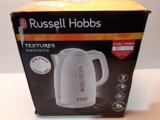 RRP £20.00 Russell Hobbs 21270 Textures Plastic Kettle, 1.7 Litre, 3000 W, White