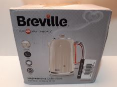 RRP £53.10 Breville Impressions Electric Kettle, 1.7 Litre, 3 KW Fast Boil, Cream [VKJ956]