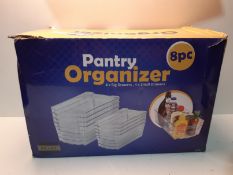 RRP £25.99 KICHLY Premium Clear Storage Organiser - Set of 8 Containers (4 Large