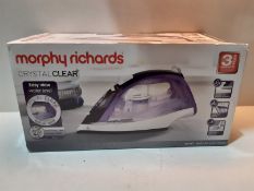 RRP £22.99 Morphy Richards 300301 Steam Iron Crystal Clear Water Tank, 2400 W, Amethyst