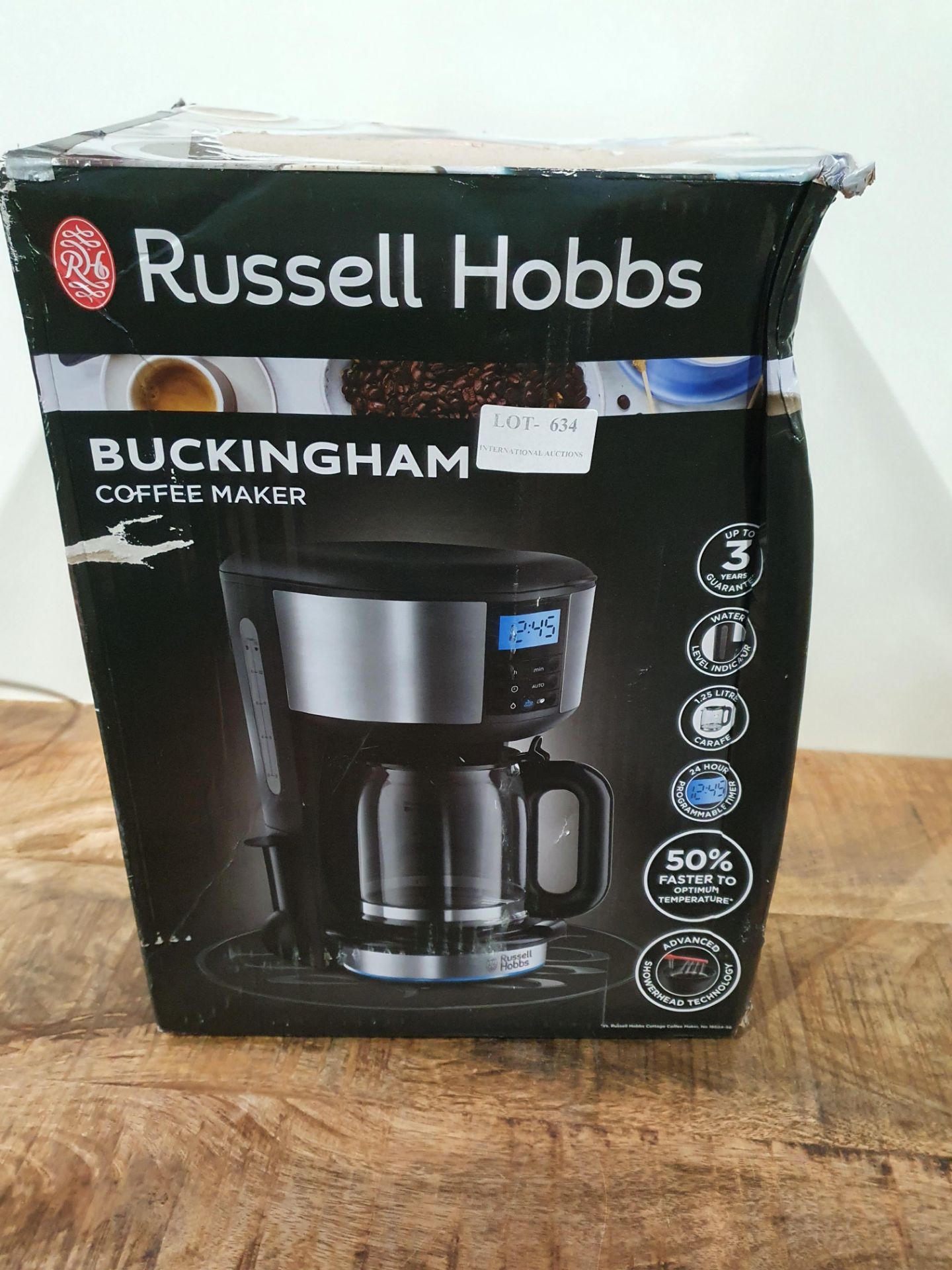 RRP £34.99 Russell Hobbs 20680 Buckingham Filter Coffee Machine, 1.25 Litre, Black/Silver