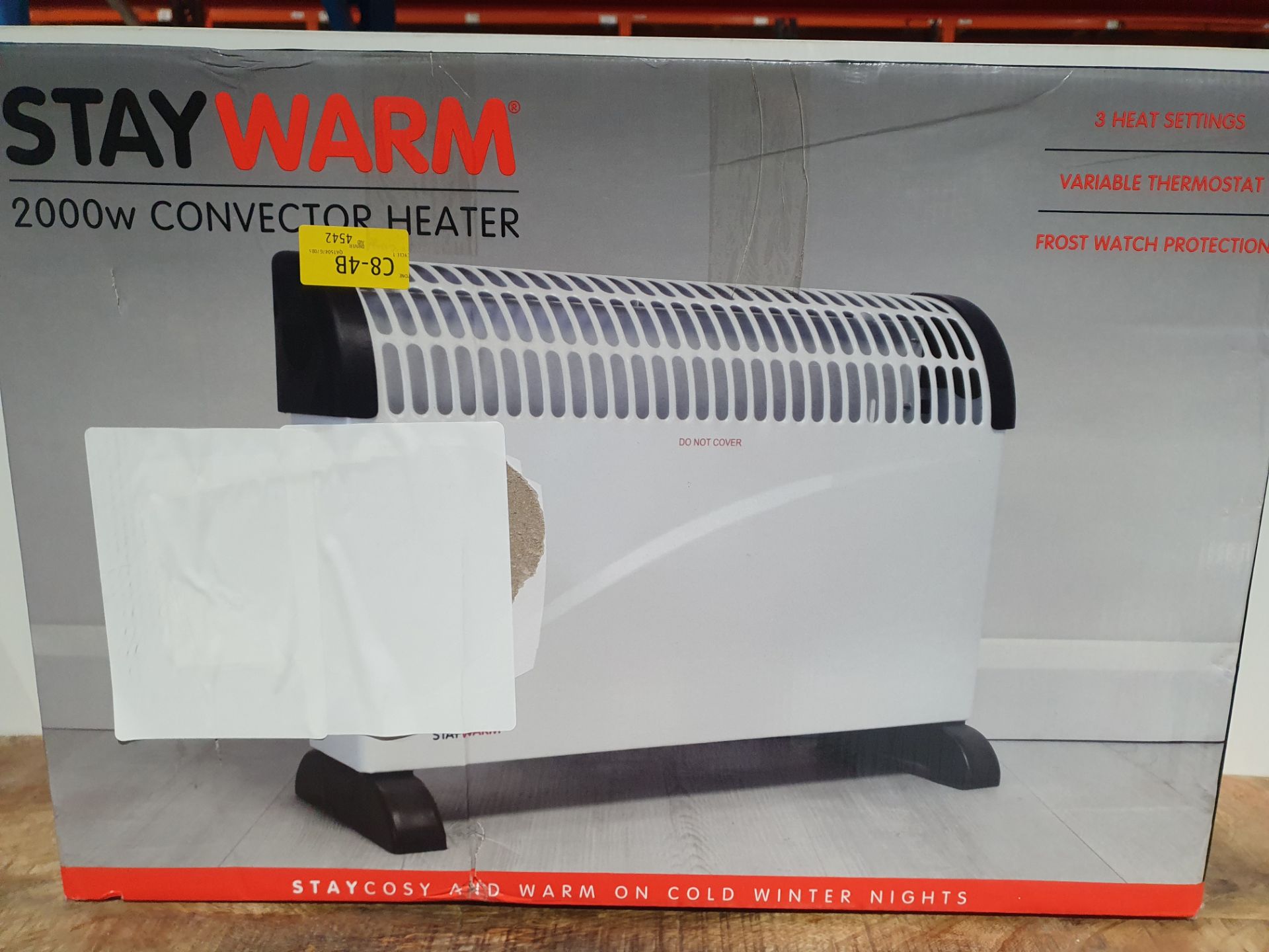 RRP £41.00 STAYWARM 2000w Convector Heater with 3 Heat Settings/Variable